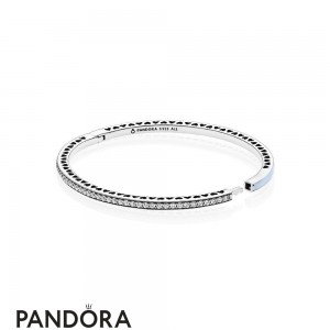 Pandora Bracelets Bangle Radiant Hearts Of Air Blue Enamel Jewelry