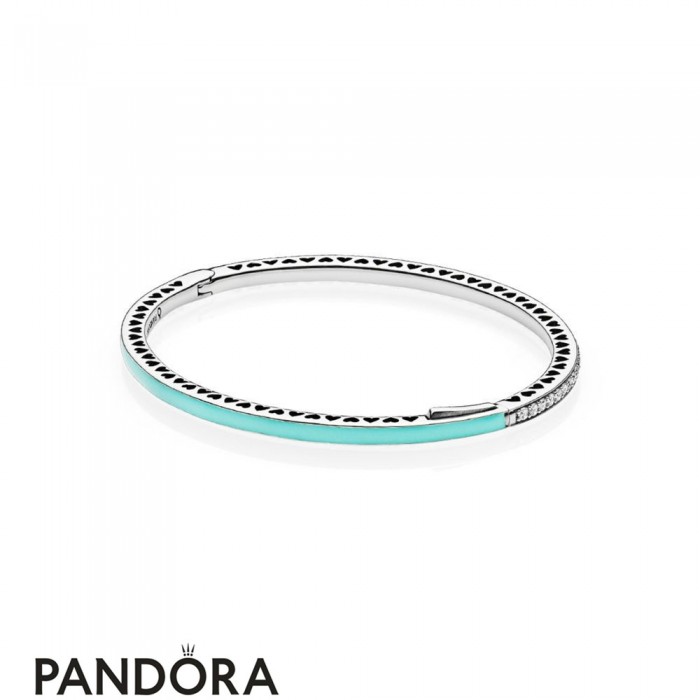 Pandora Bracelets Bangle Radiant Hearts Of Bright Mint Enamel Jewelry