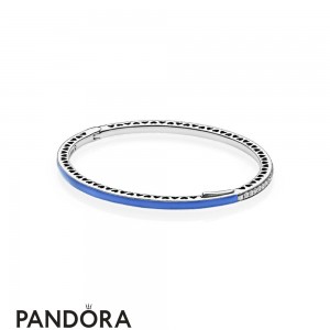 Pandora Bracelets Bangle Radiant Hearts Of Pandora Bangle Bracelet Princess Blue Enamel Jewelry