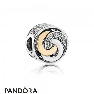 Pandora Contemporary Charms Interlinked Circles Charm Clear Cz Jewelry