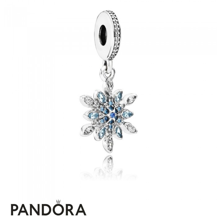Pandora Nature Charms Crystalized Snowflake Pendant Charm Blue Crystals Clear Cz Jewelry