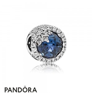 Pandora Nature Charms Dazzling Snowflake Charm Twilight Blue Crystals Clear Cz Jewelry