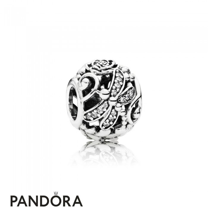 Pandora Nature Charms Dragonfly Meadow Charm Clear Cz Jewelry