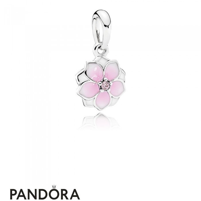 Pandora Nature Charms Magnolia Bloom Charm Pale Cerise Enamel Pink Jewelry