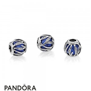 Pandora Nature Charms Nature's Radiance Charm Royal Blue Crystal Clear Cz Jewelry