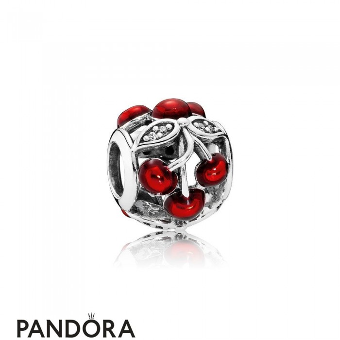Pandora Nature Charms Sweet Cherries Charm Glossy Red Enamel Clear Cz Jewelry