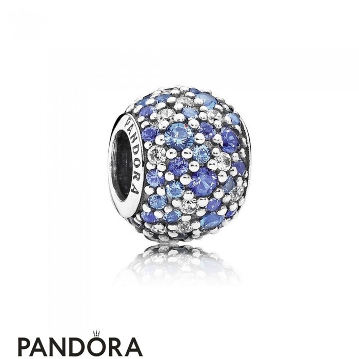 Pandora Touch Of Color Charms Sky Mosaic Pave Charm Mixed Blue Crystals Clear Cz Jewelry