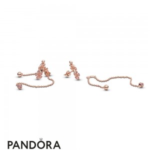 Women's Pandora Dangling Peach Blossom Flowers Earrings Jewelry