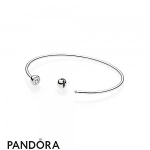 Pandora Essence Sterling Silver Open Bangle Jewelry