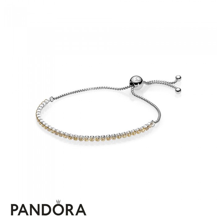 Women's Pandora Golden Sparkling Strand Bracelet Jewelry