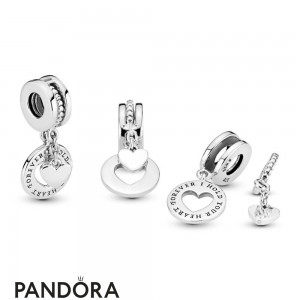 Women's Pandora Hold Your Heart Split Dangle Charm Jewelry