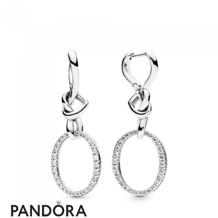 Women's Pandora Knotted Hearts Hanging Earrings Jewelry