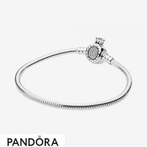 Pandora Moments Crown O & Snake Chain Bracelet Jewelry