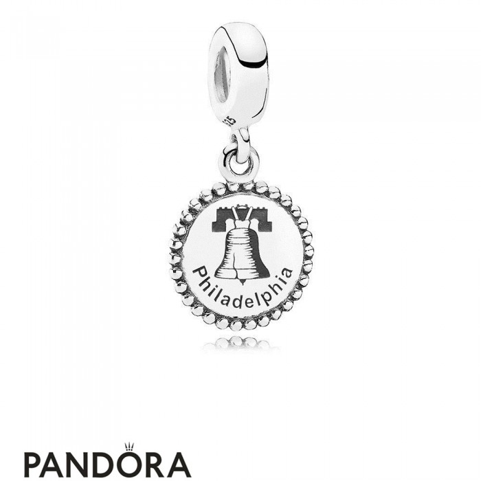 Women's Pandora Philadelphia Dangle Charm Black Enamel Jewelry