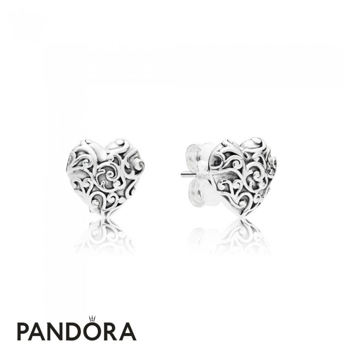 Women's Pandora Regal Hearts Earring Studs Jewelry