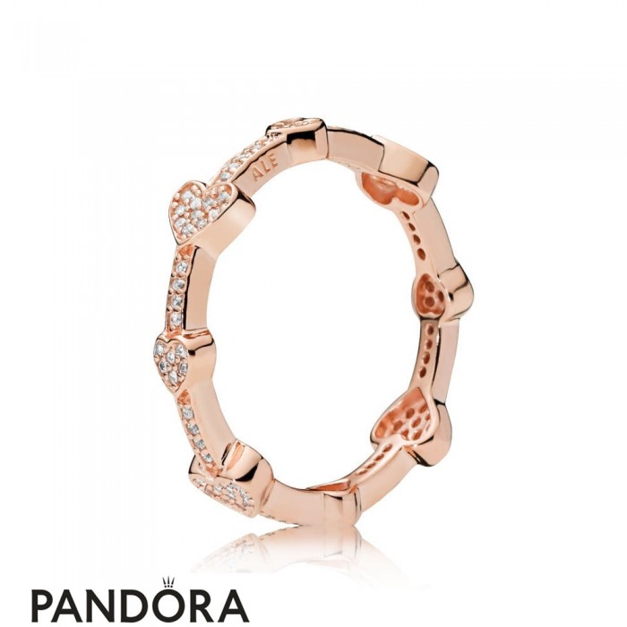 Pandora Rose Alluring Hearts Ring Jewelry