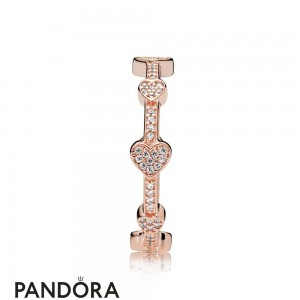 Pandora Rose Alluring Hearts Ring Jewelry
