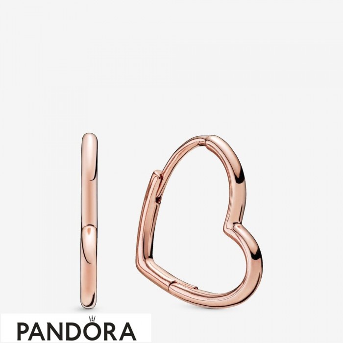 Pandora Rose Asymmetric Heart Hoop Earrings Jewelry