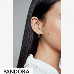 Pandora Rose Asymmetric Heart Hoop Earrings Jewelry