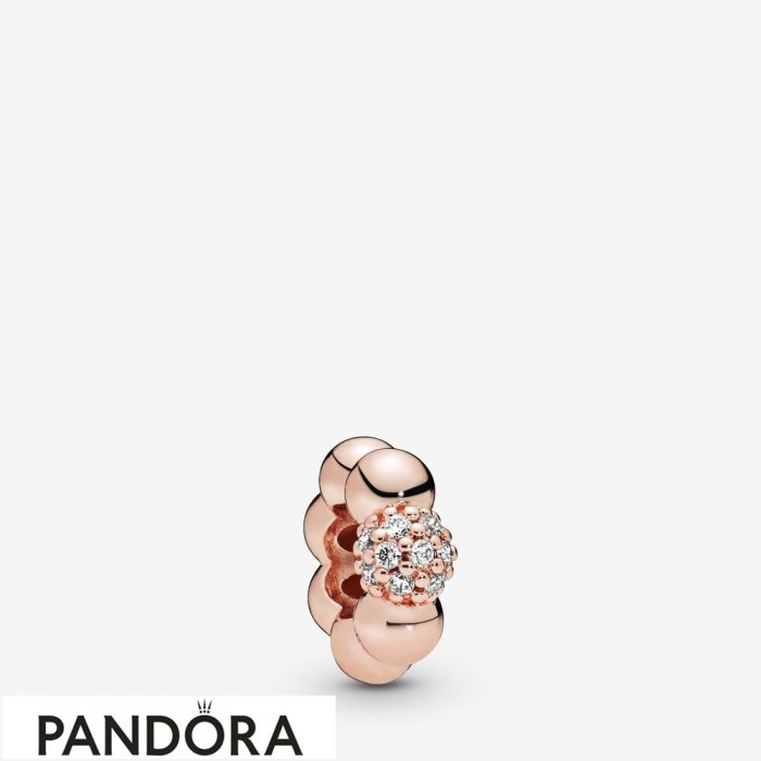 Pandora Rose Polished & Pave Bead Spacer Charm Jewelry