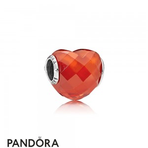 Women's Pandora Shape Of Love Charm Orange Cubic Zirconia Jewelry