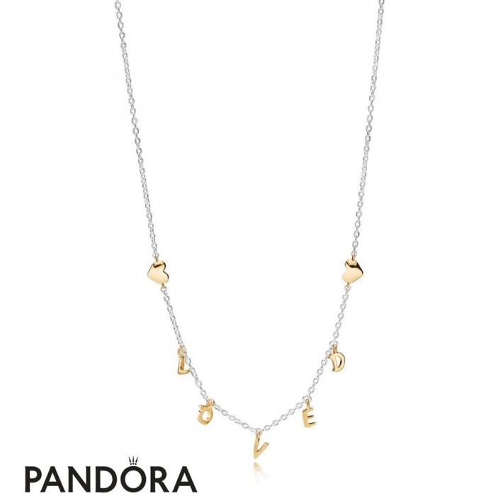 Pandora Shine Loved Script Collier Necklace Jewelry
