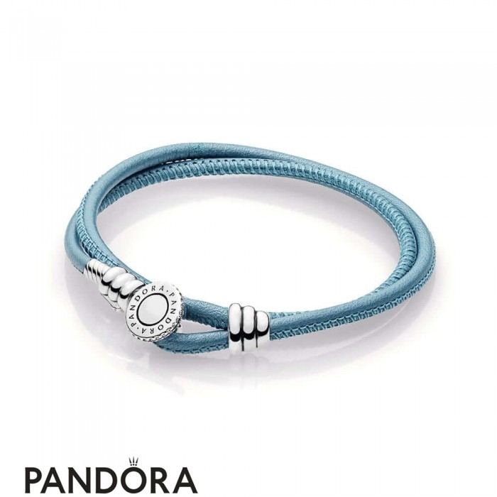 Women's Pandora Turquoise Double Leather Bracelet Jewelry