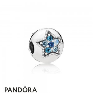 Pandora Winter Collection Bright Star Clip Multi Colored Crystals Jewelry
