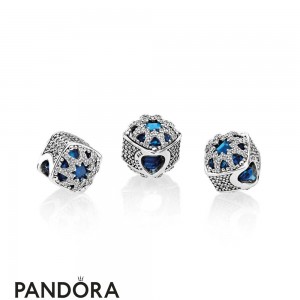 Pandora Winter Collection Glacial Beauty Charm Swiss Blue Crystals Jewelry