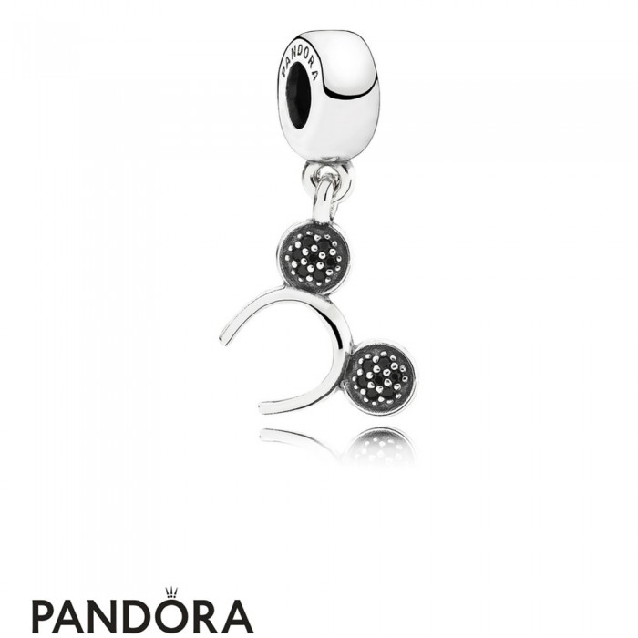 Pandora Disney Charms Mickey Headband Pendant Charm Black Cz Jewelry