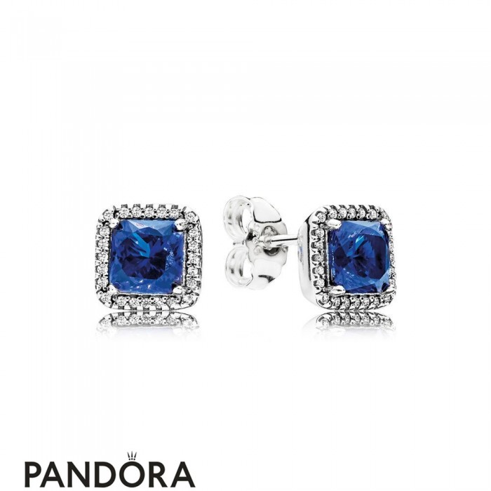 Pandora Earrings Timeless Elegance Stud Earrings True Blue Crystals Jewelry