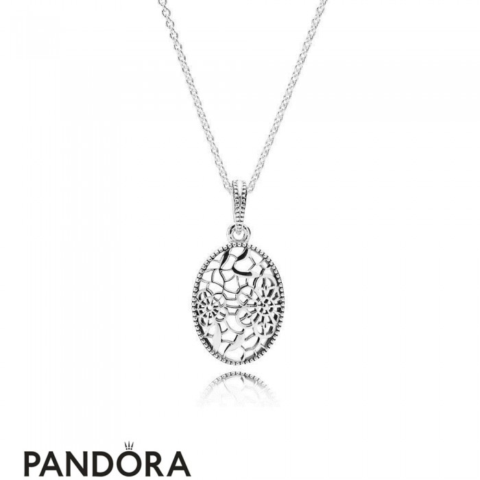 Pandora Chains With Pendant Floral Daisy Lace Pendant Necklace Jewelry