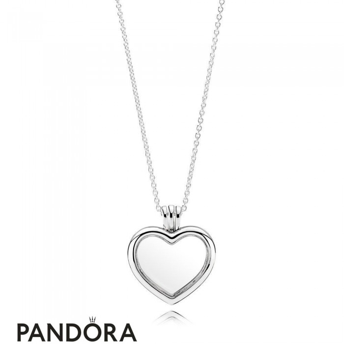 Pandora Chains With Pendant Pandora Floating Heart Locket Sapphire Crystal Glass Jewelry