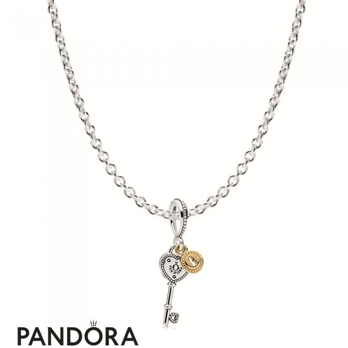 Women's Pandora Key To My Heart Necklace Gift Set Jewelry