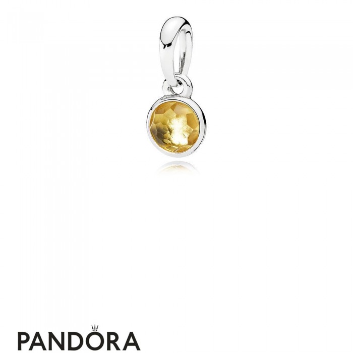 Pandora Pendants November Droplet Pendant Citrine Jewelry