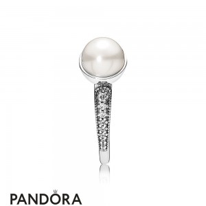Pandora Rings Elegant Beauty Ring White Pearl Jewelry