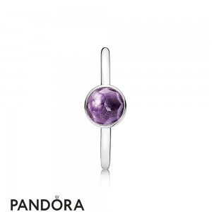 Pandora Rings February Droplet Ring Synthetic Amethyst Jewelry