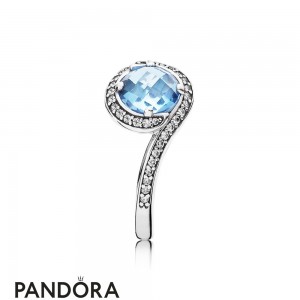 Pandora Rings Radiant Embellishment Ring Sky Blue Crystal Jewelry